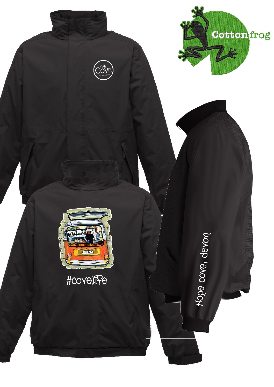 The Cove Jacket - Black Logo Jacket (M & L Available)